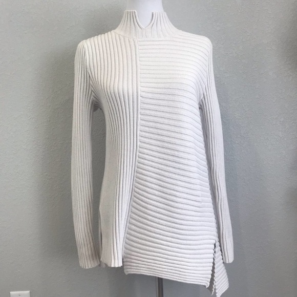 CAbi 3363 D-Ring Pullover Ribbed Sweater Cream, Size S - Picture 6 of 10